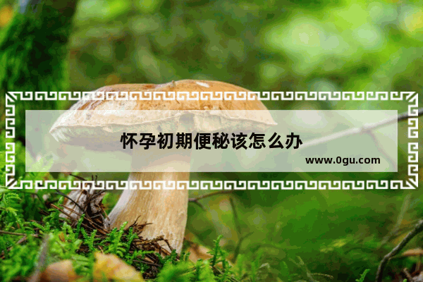 怀孕初期便秘该怎么办