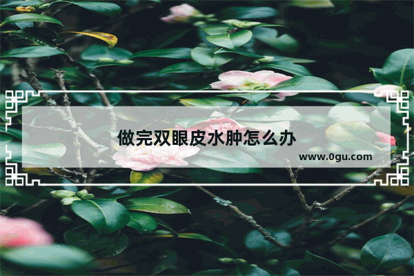 做完双眼皮水肿怎么办