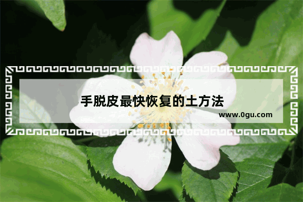 手脱皮最快恢复的土方法