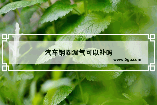 汽车钢圈漏气可以补吗