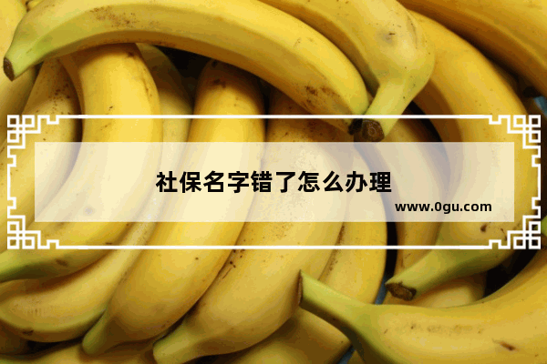 社保名字错了怎么办理