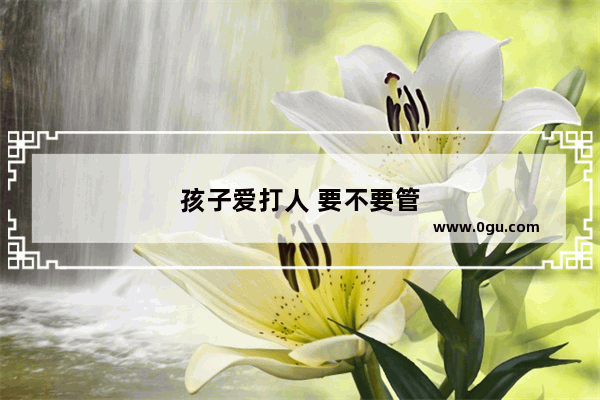 孩子爱打人 要不要管