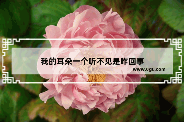 我的耳朵一个听不见是咋回事