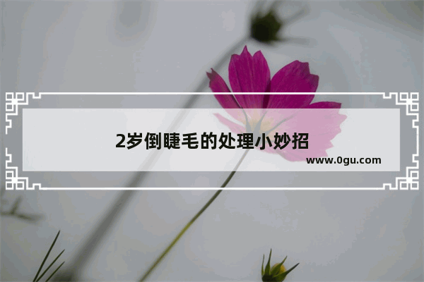 2岁倒睫毛的处理小妙招