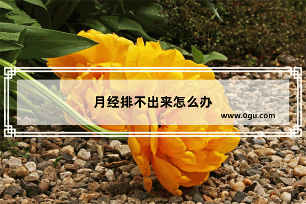 月经排不出来怎么办