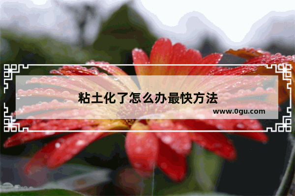 粘土化了怎么办最快方法