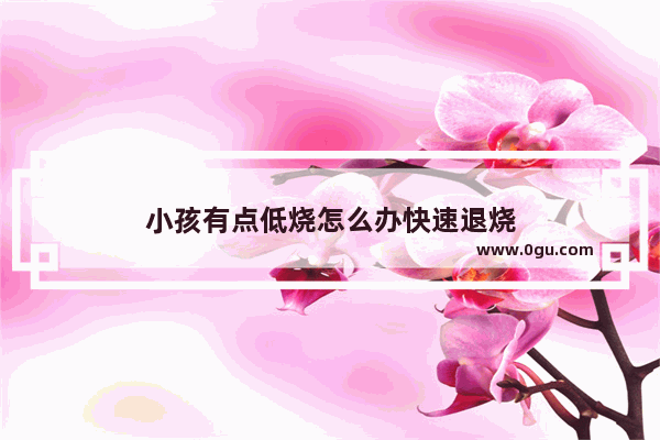 小孩有点低烧怎么办快速退烧