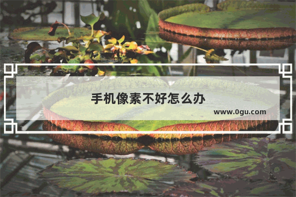 手机像素不好怎么办