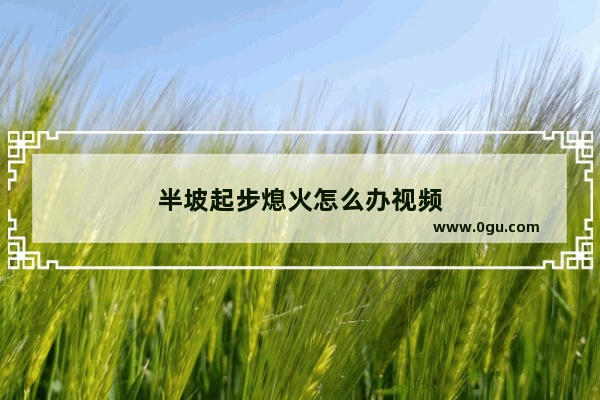 半坡起步熄火怎么办视频