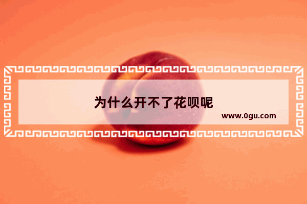 为什么开不了花呗呢