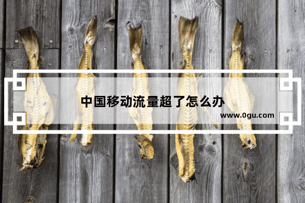 中国移动流量超了怎么办