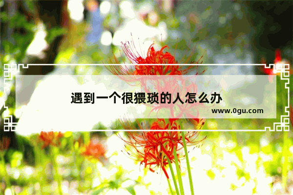 遇到一个很猥琐的人怎么办