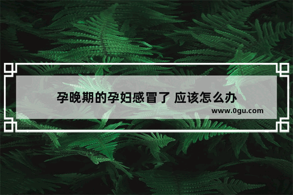 孕晚期的孕妇感冒了 应该怎么办
