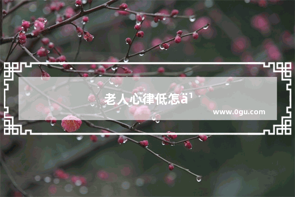 老人心律低怎么办