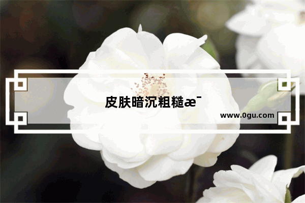 皮肤暗沉粗糙毛孔粗大改善方法