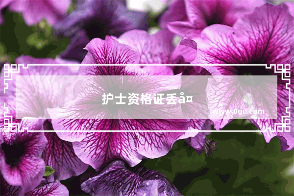 护士资格证丢失怎么办