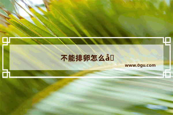 不能排卵怎么办呢