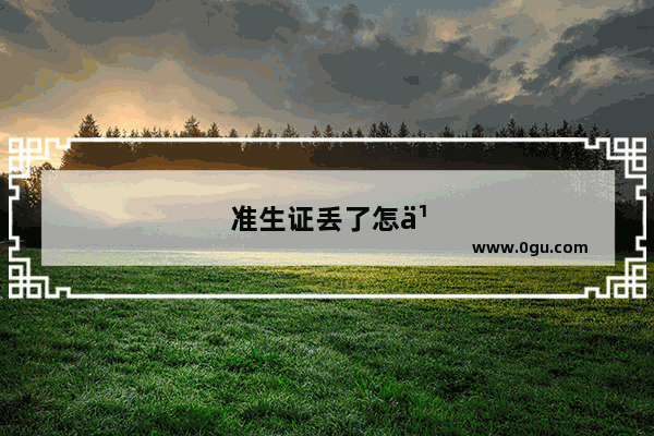 准生证丢了怎么办怎么补办