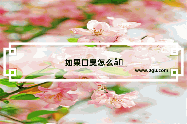 如果口臭怎么办才好