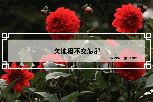 欠地租不交怎么处理