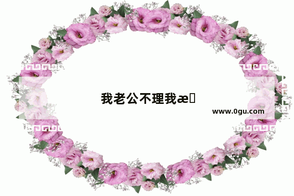 我老公不理我怎么办?