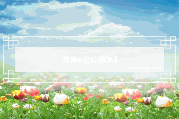 苹果6已停用怎么办解开