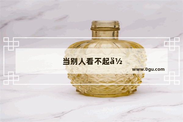 当别人看不起你时怎么办