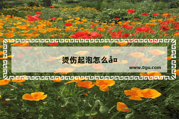 烫伤起泡怎么处理好
