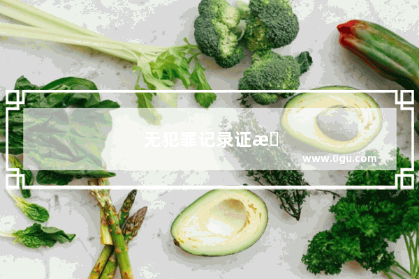 无犯罪记录证明怎么办理