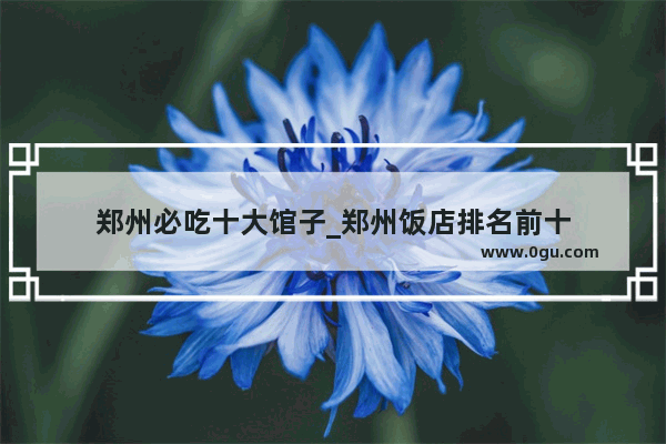 郑州必吃十大馆子_郑州饭店排名前十