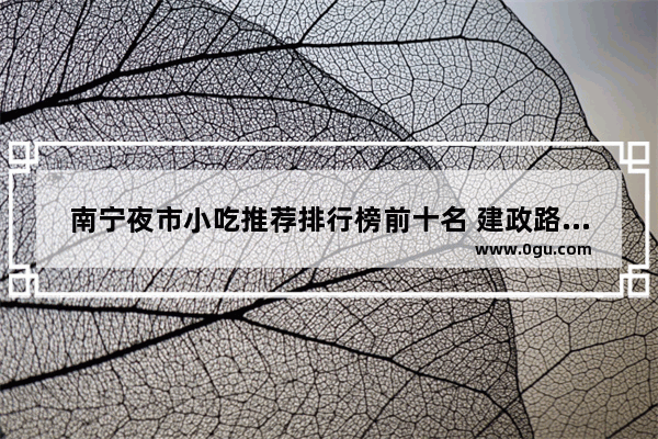 南宁夜市小吃推荐排行榜前十名 建政路美食推荐店铺