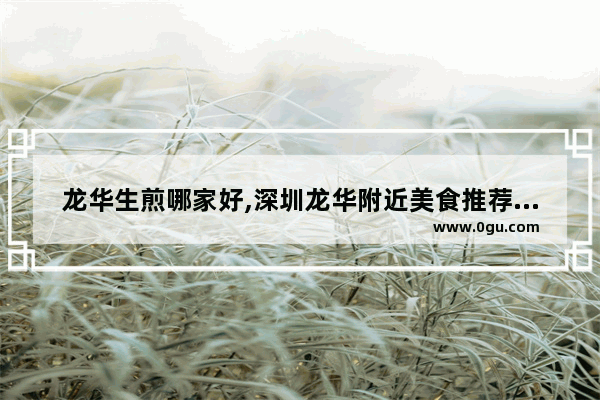 龙华生煎哪家好,深圳龙华附近美食推荐餐厅