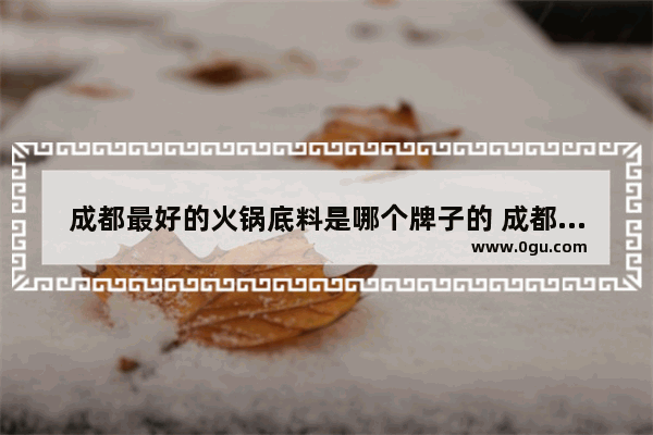 成都最好的火锅底料是哪个牌子的 成都的美食推荐火锅底料是什么牌子好吃