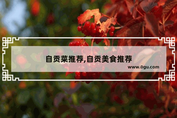 自贡菜推荐,自贡美食推荐