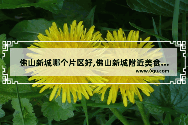 佛山新城哪个片区好,佛山新城附近美食推荐地方有哪些好吃的饭店