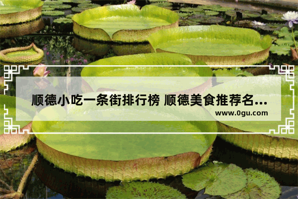 顺德小吃一条街排行榜 顺德美食推荐名店排行榜最新