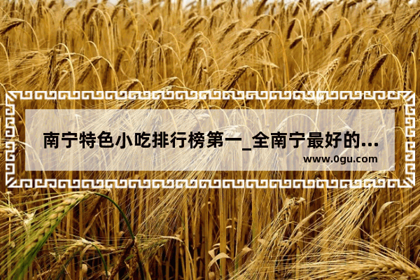 南宁特色小吃排行榜第一_全南宁最好的大排档