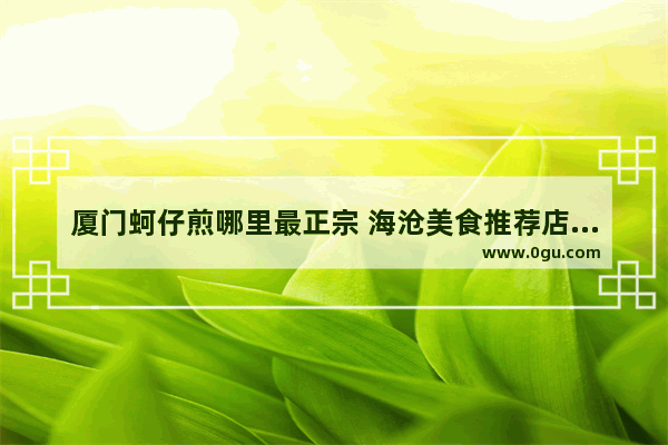 厦门蚵仔煎哪里最正宗 海沧美食推荐店在哪里开