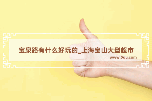 宝泉路有什么好玩的_上海宝山大型超市