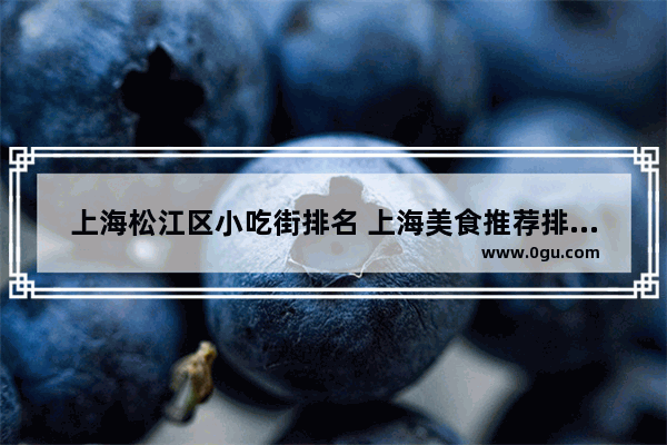 上海松江区小吃街排名 上海美食推荐排行榜前十名有哪些品牌店
