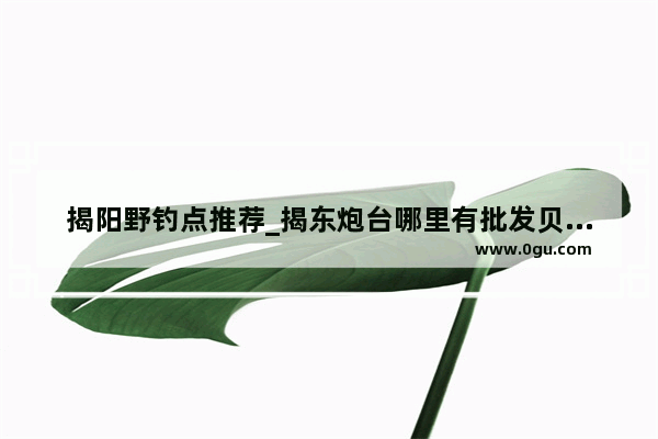 揭阳野钓点推荐_揭东炮台哪里有批发贝类海鲜