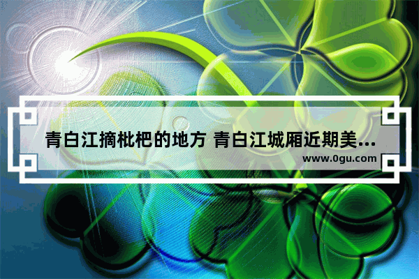 青白江摘枇杷的地方 青白江城厢近期美食推荐店在哪里开业