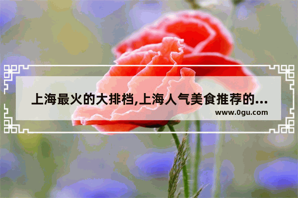 上海最火的大排档,上海人气美食推荐的店铺