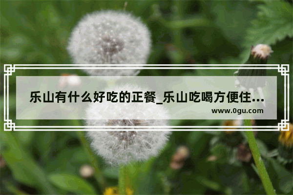 乐山有什么好吃的正餐_乐山吃喝方便住哪里