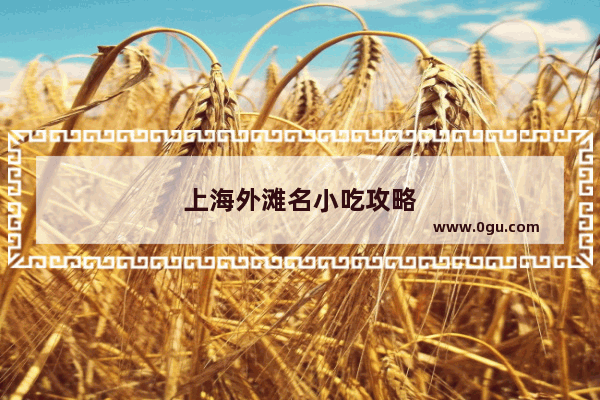 上海外滩名小吃攻略