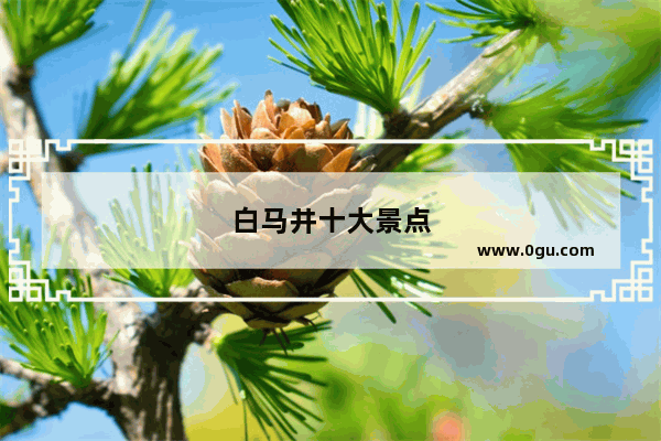 白马井十大景点