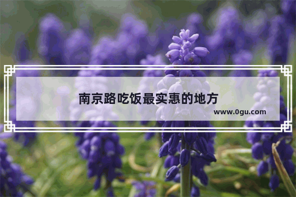 南京路吃饭最实惠的地方