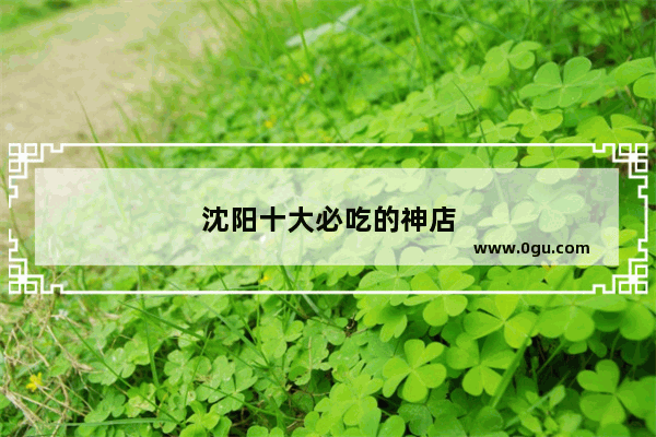 沈阳十大必吃的神店