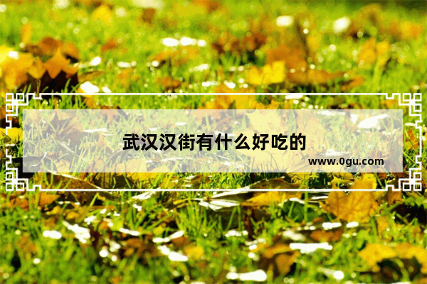 武汉汉街有什么好吃的