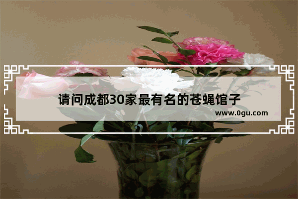 请问成都30家最有名的苍蝇馆子